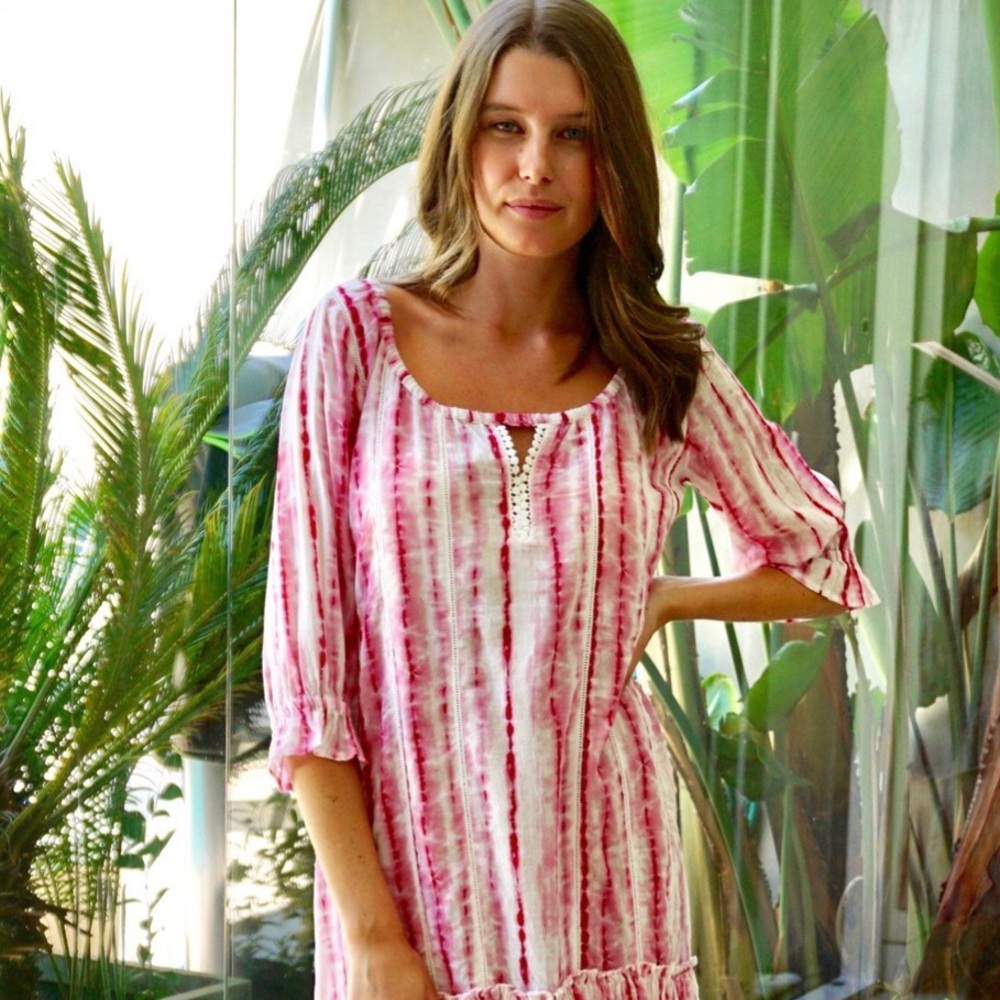 New Papillon Mer Aries Dress Pink Tie Dye